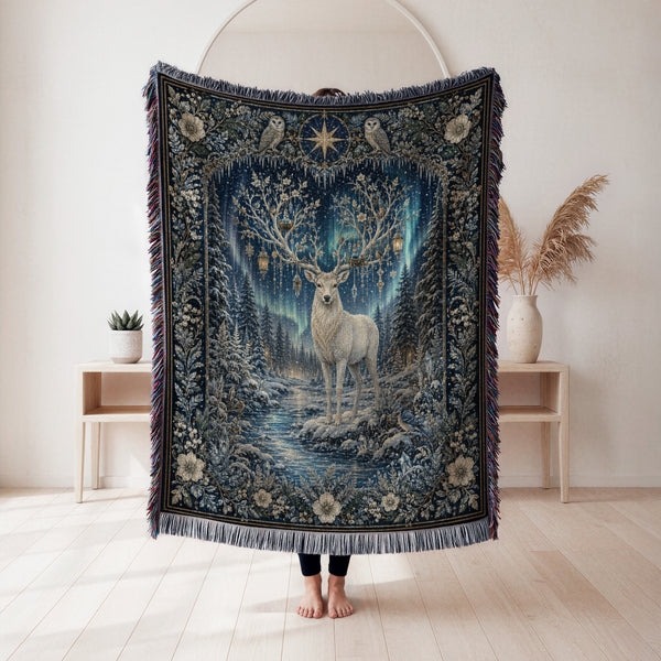Aurora Stag Woodland Blanket