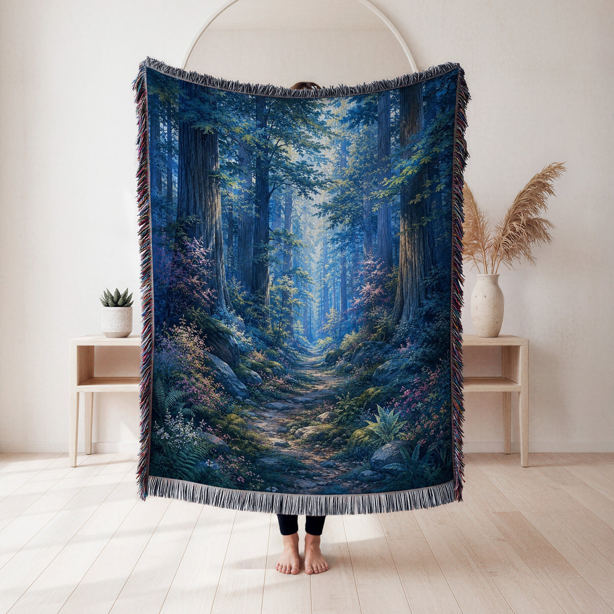 Bluebell Forest Path Blanket