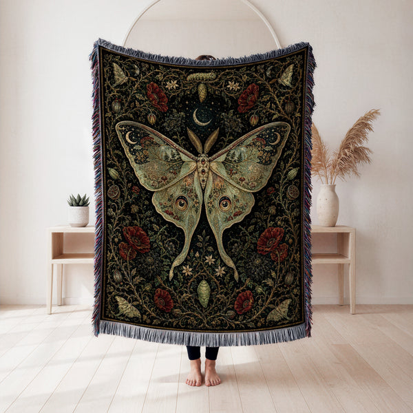 Celestial Luna Moth Blanket