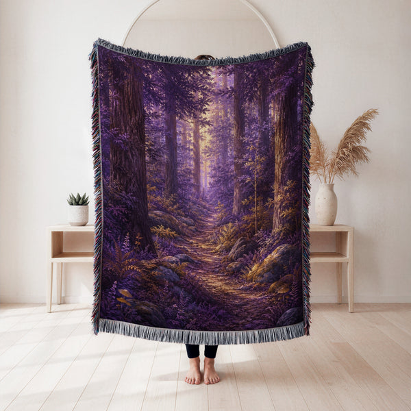 Twilight Lavender Forest Blanket