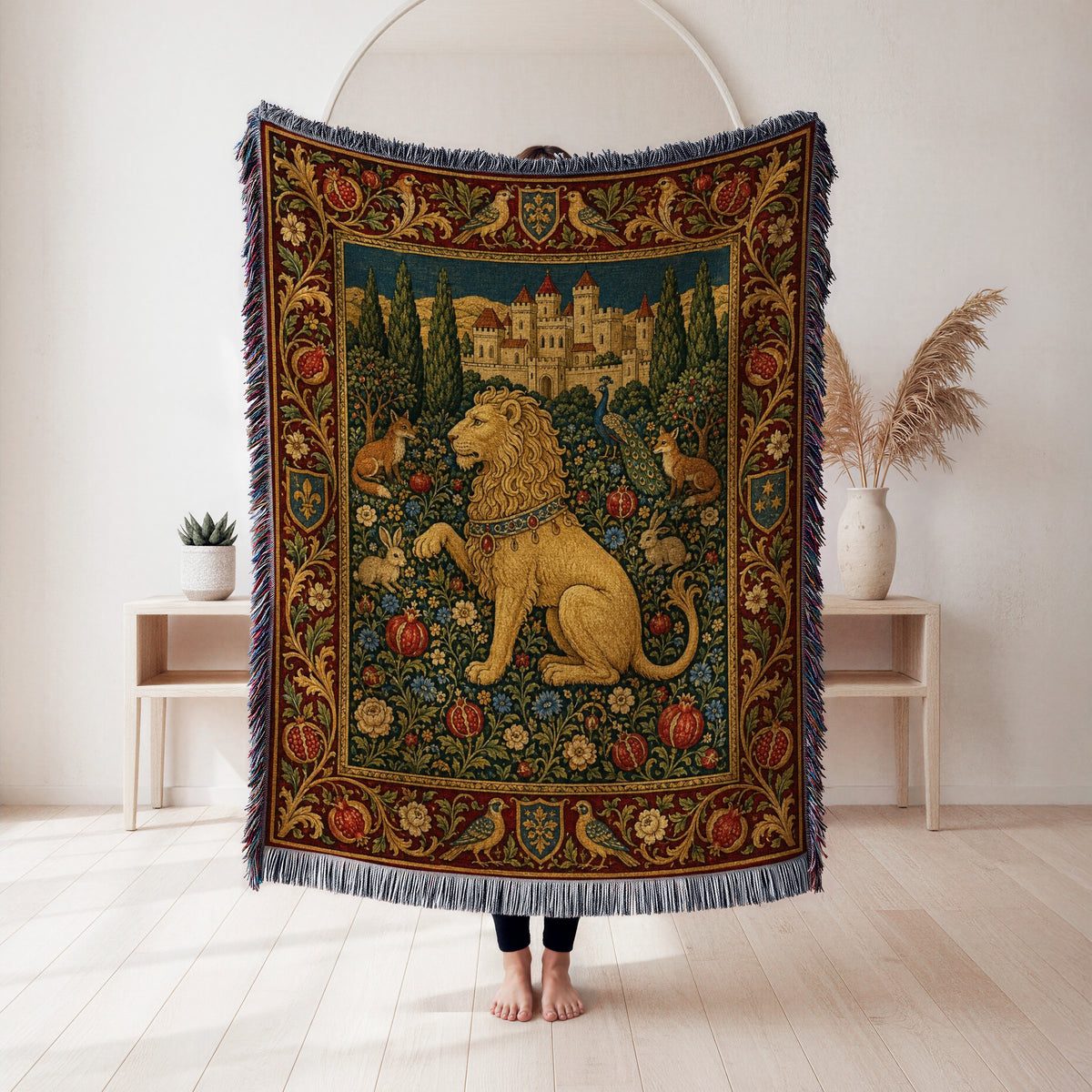 The Lion of the Pomegranate Court Blanket