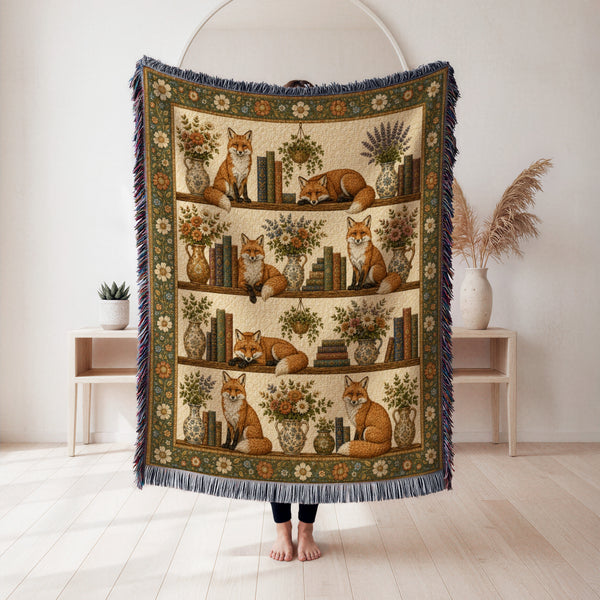 Woodland Fox Bookshelf Blanket