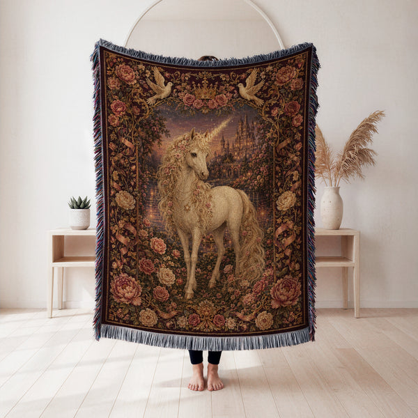 Rose Garden Unicorn Blanket