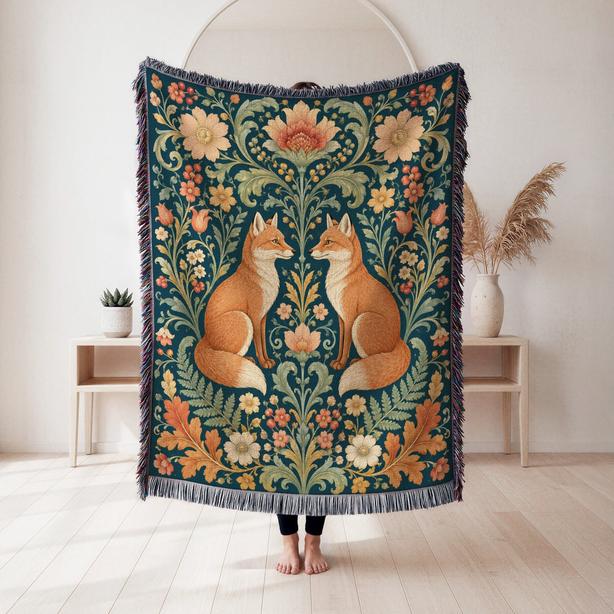 Fox & Floral Garden Blanket