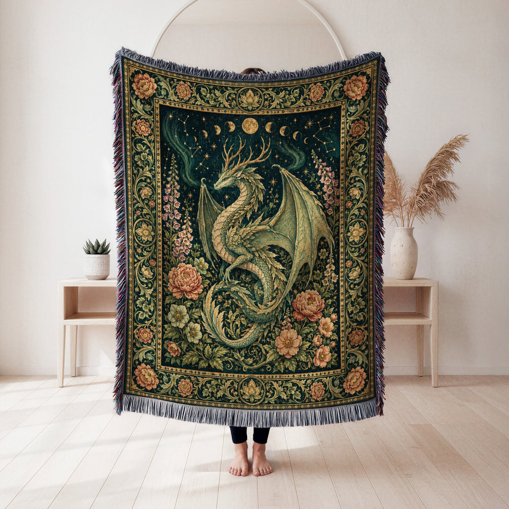 The Celestial Garden Dragon Blanket