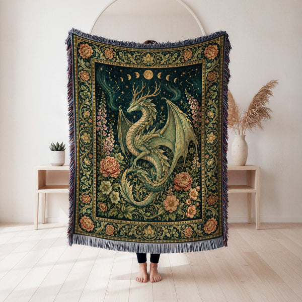 The Celestial Garden Dragon Blanket