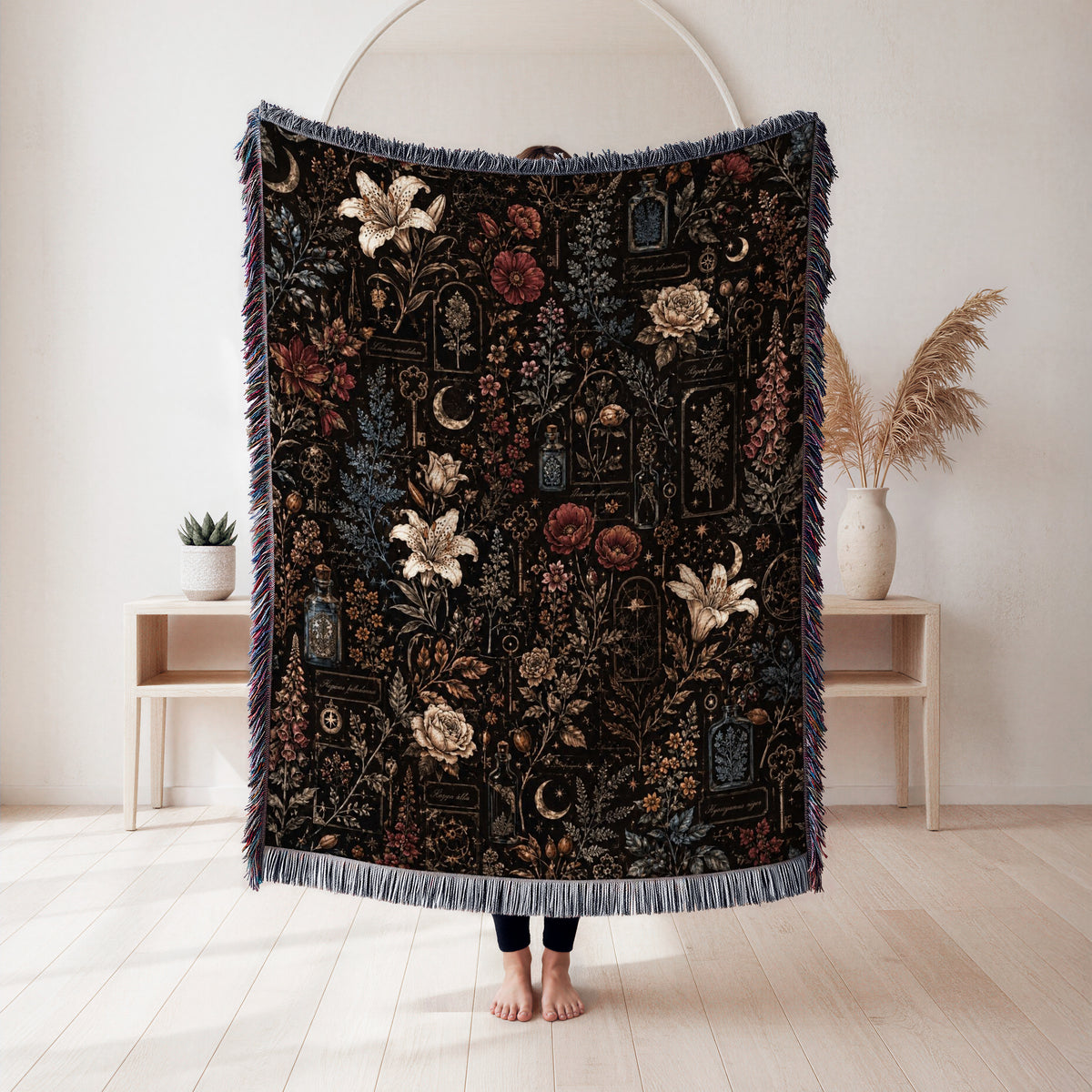 Midnight Botanical Apothecary Blanket