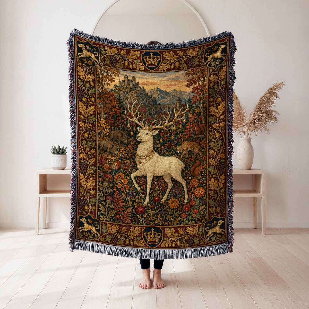 The Autumn Crowned Stag Blanket