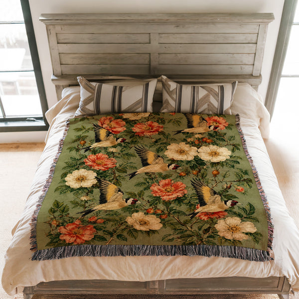 Goldfinch Wild Rose Blanket