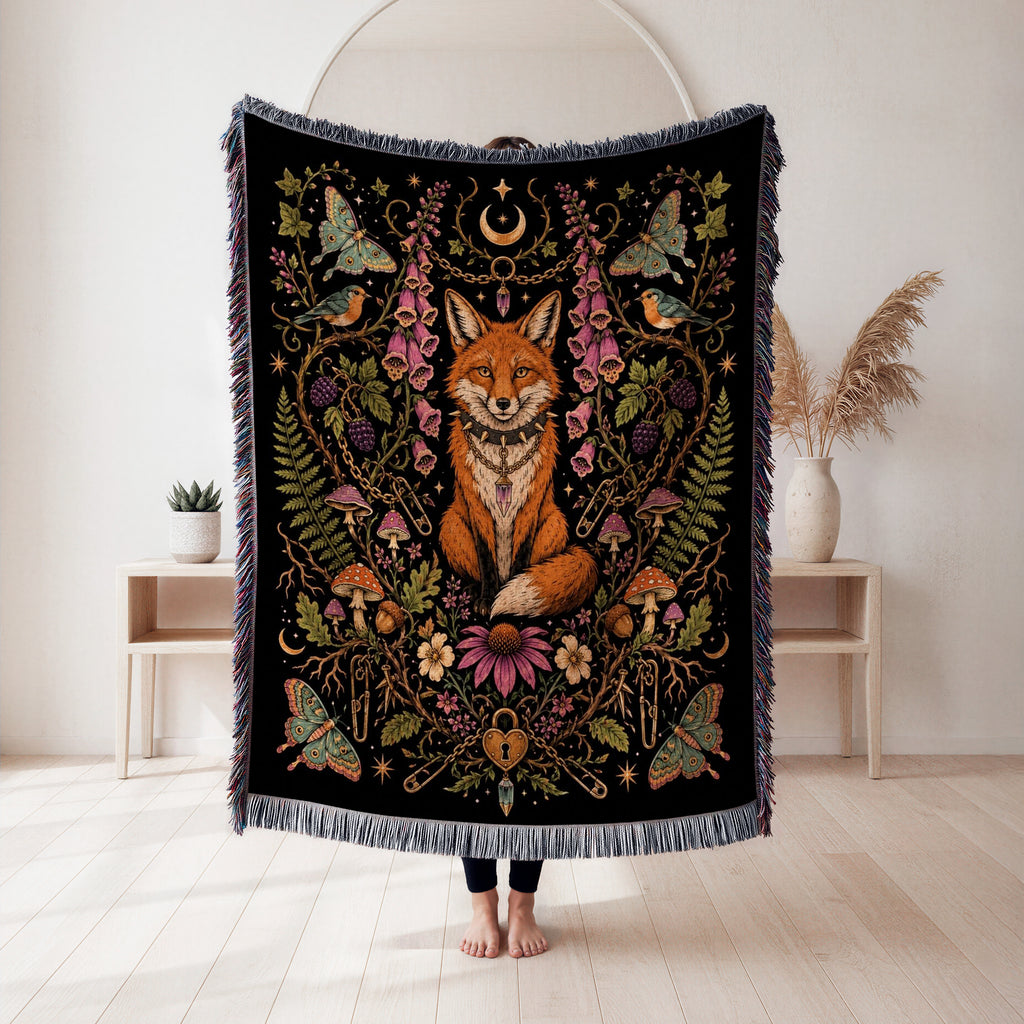 Enchanted Fox Moon Blanket