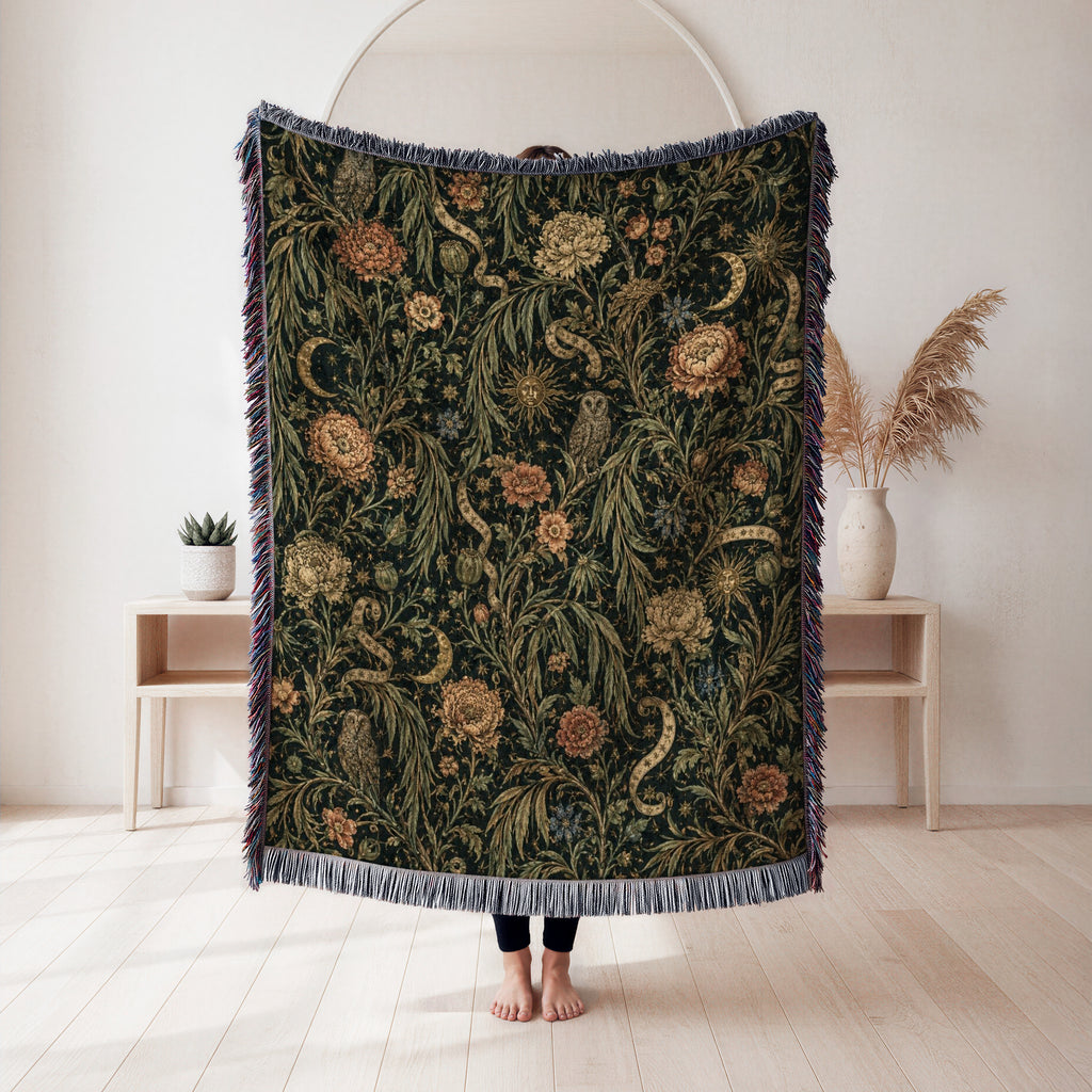 Owls, Serpents & Moonlight Blanket