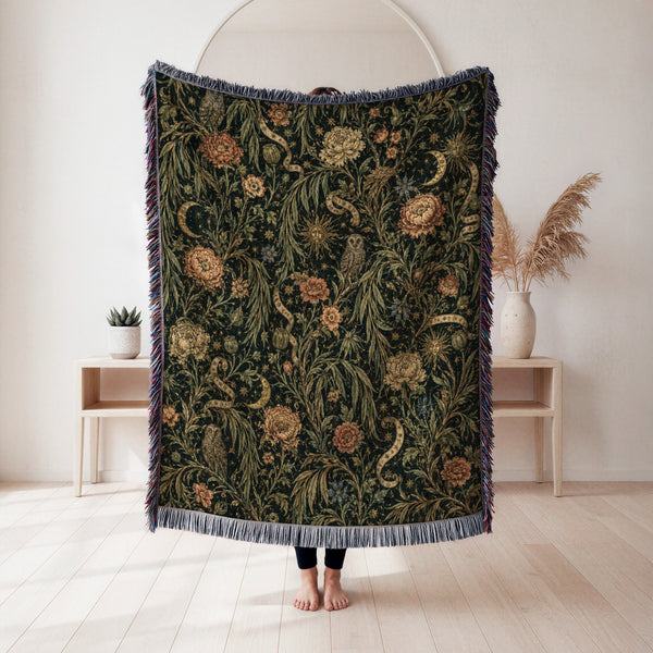 Owls, Serpents & Moonlight Blanket