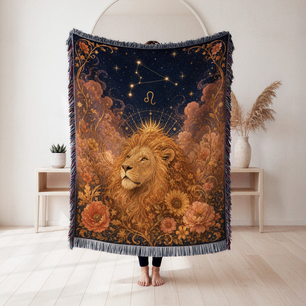 Leo Sunlit Lion Blanket
