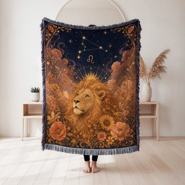 Leo Sunlit Lion Blanket