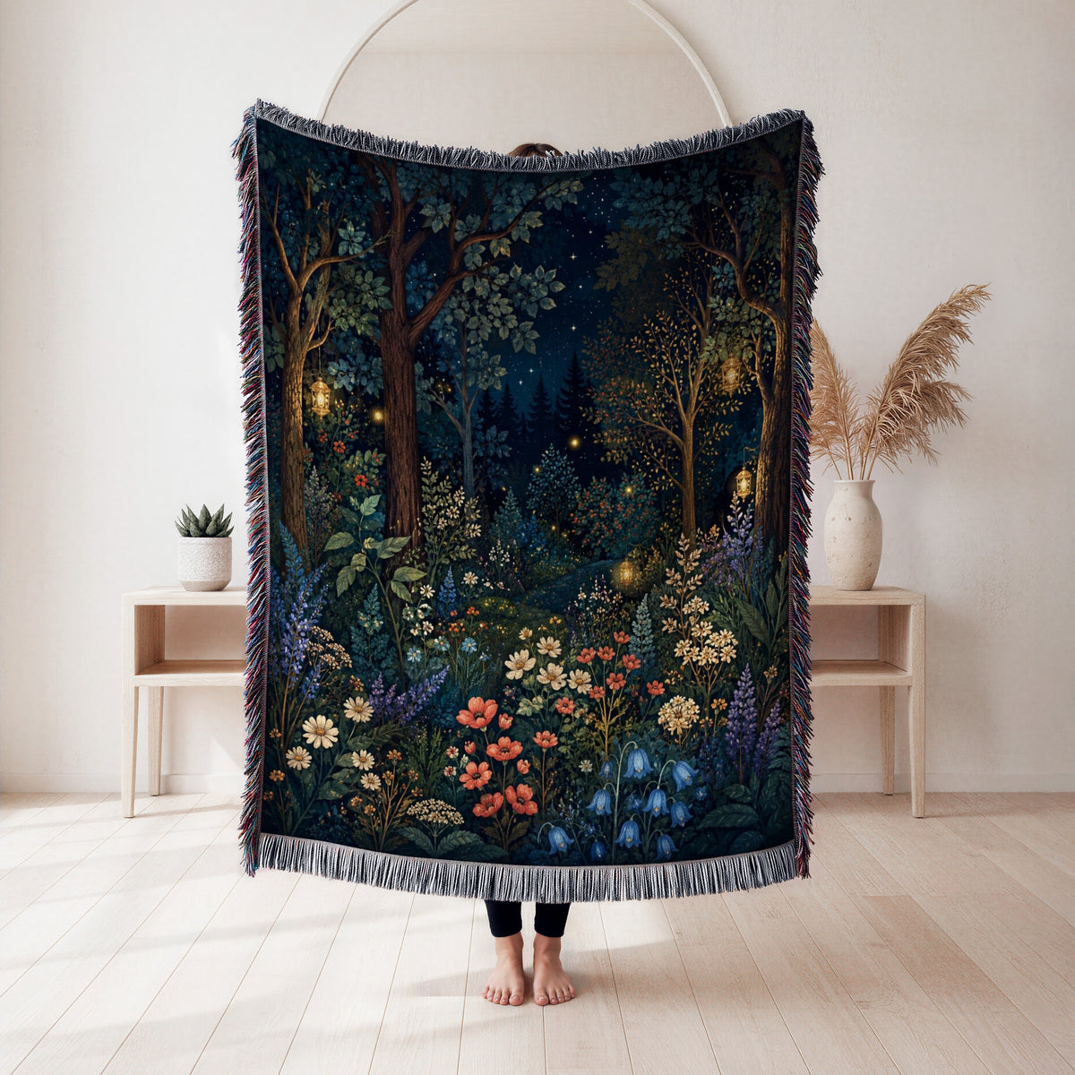 Lanterns in the Wildflower Wood Blanket