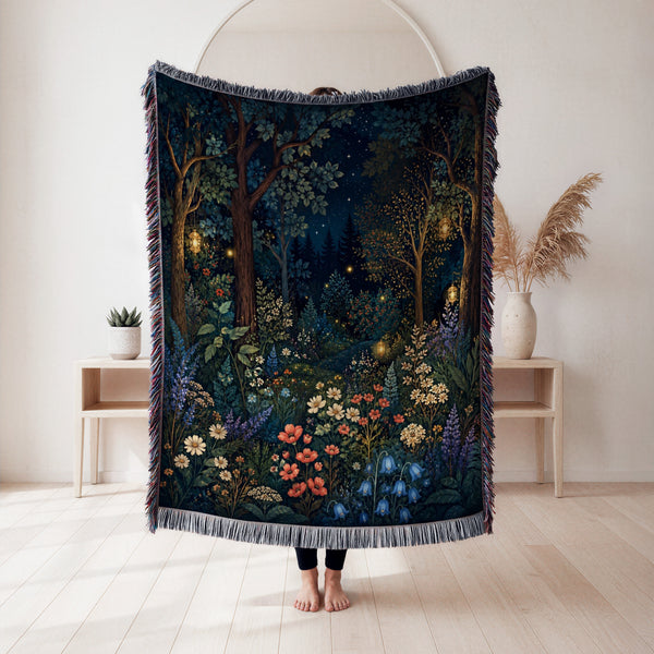 Lanterns in the Wildflower Wood Blanket