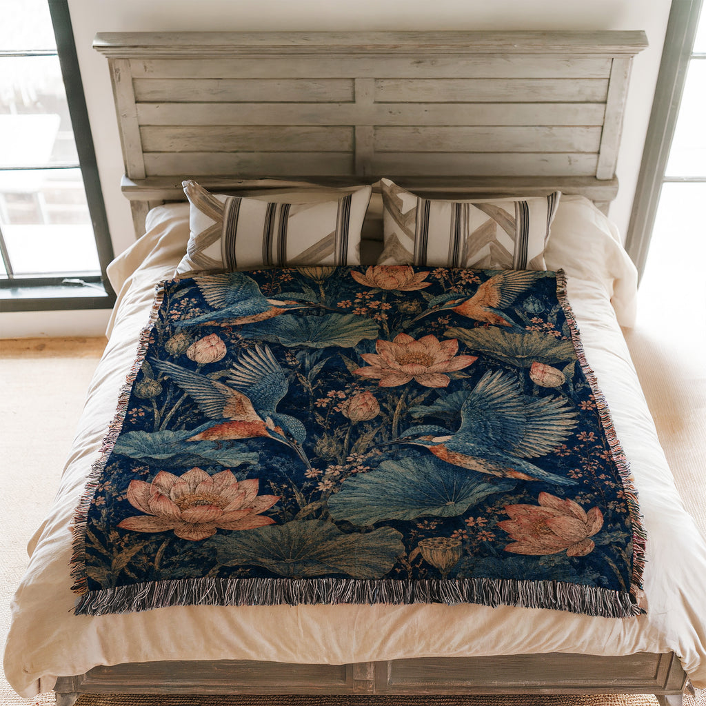 Kingfisher Lotus Blanket