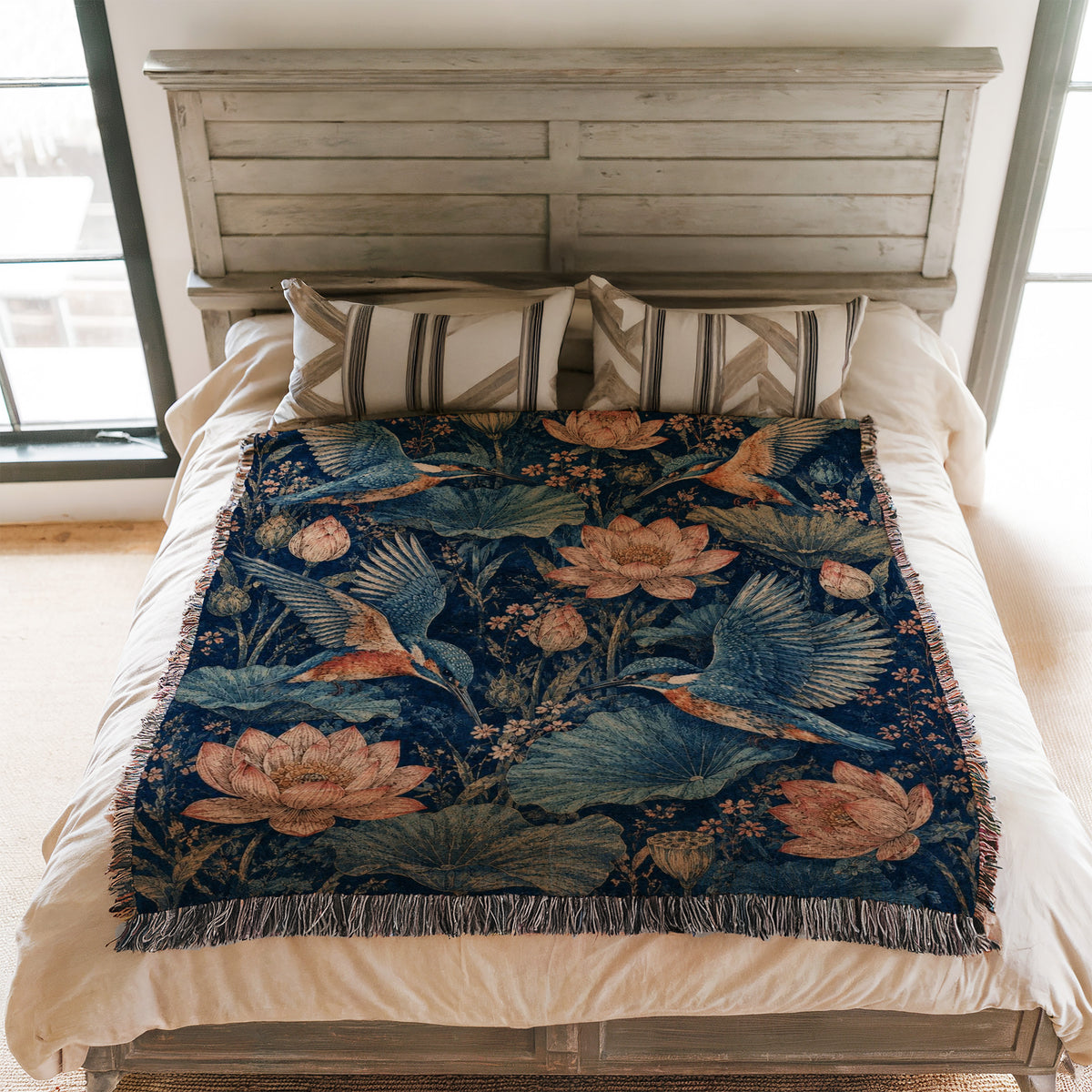 Kingfisher Lotus Blanket