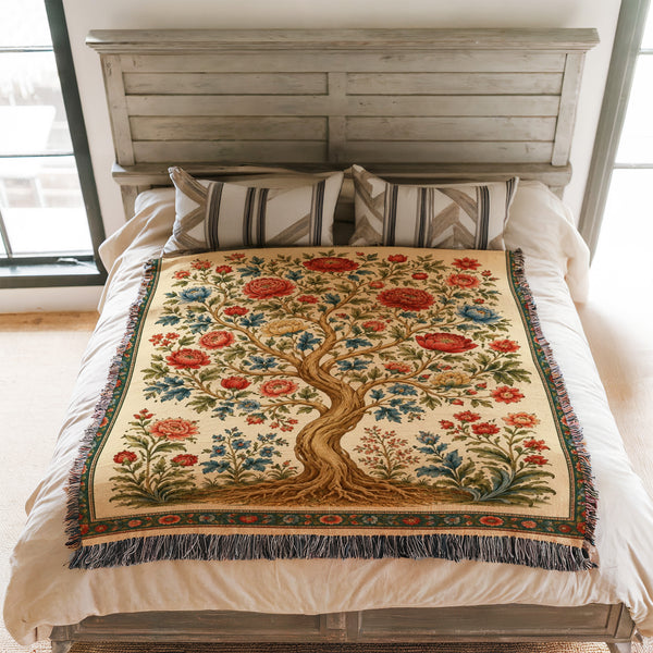Heritage Bloom Tree Woven Blanket