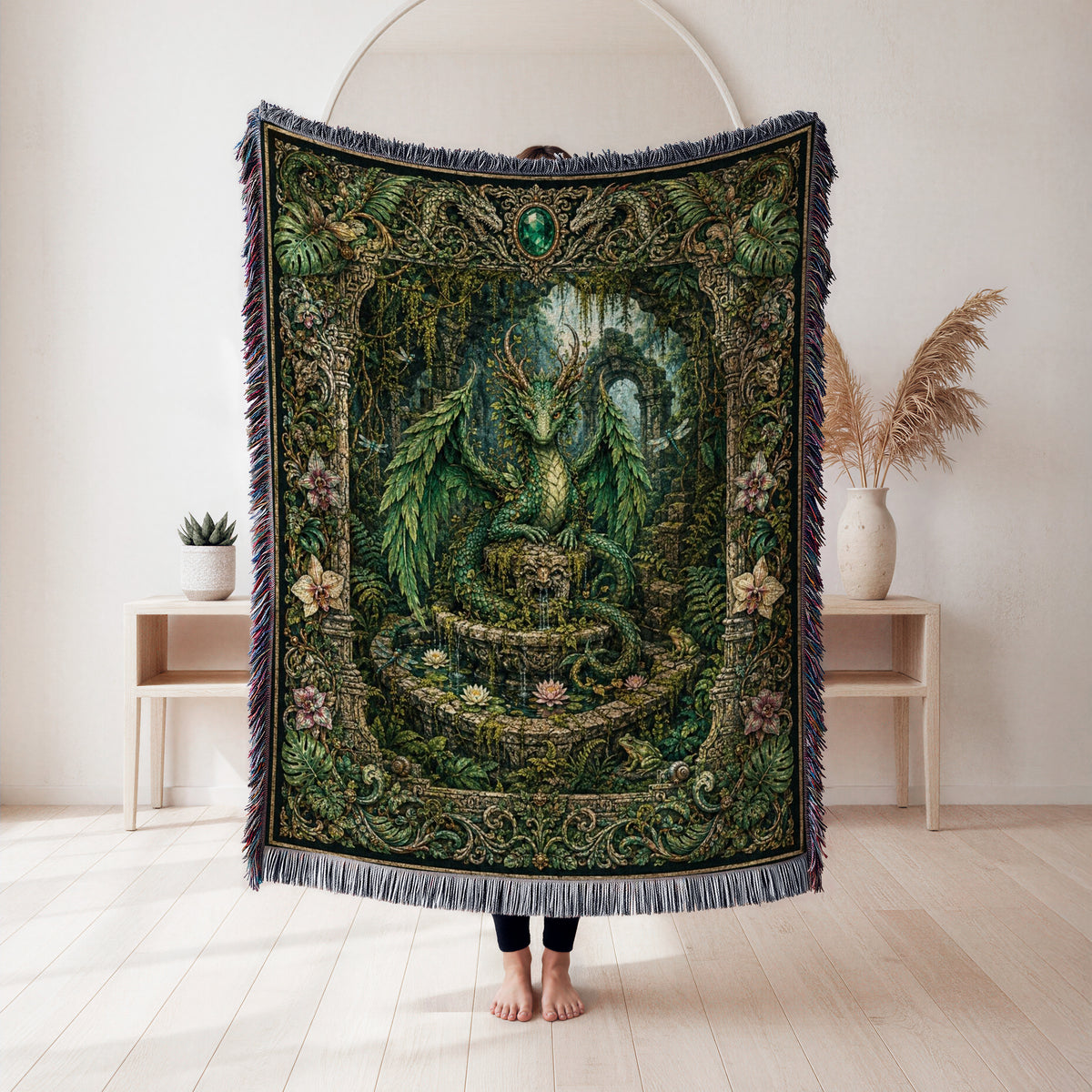 Emerald Forest Dragon Blanket