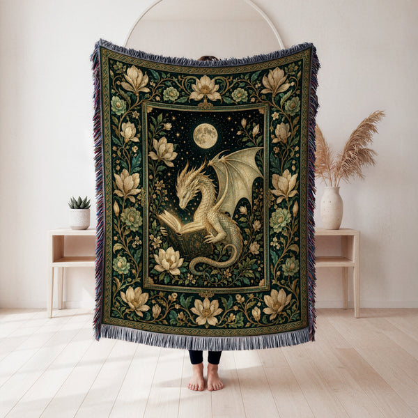Moonlit Magnolia Dragon Reader Blanket
