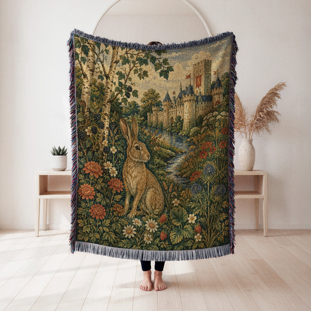 The Castle Meadow Hare Blanket