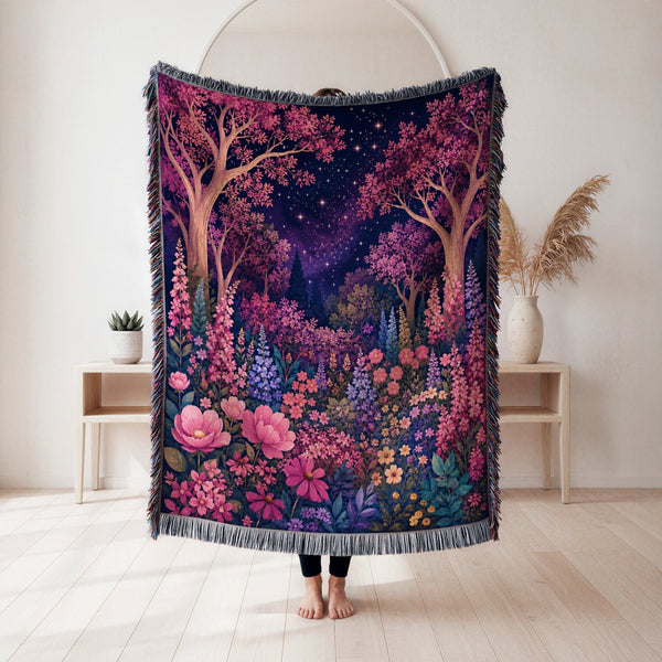 Starlit Wildflower Woodland Blanket