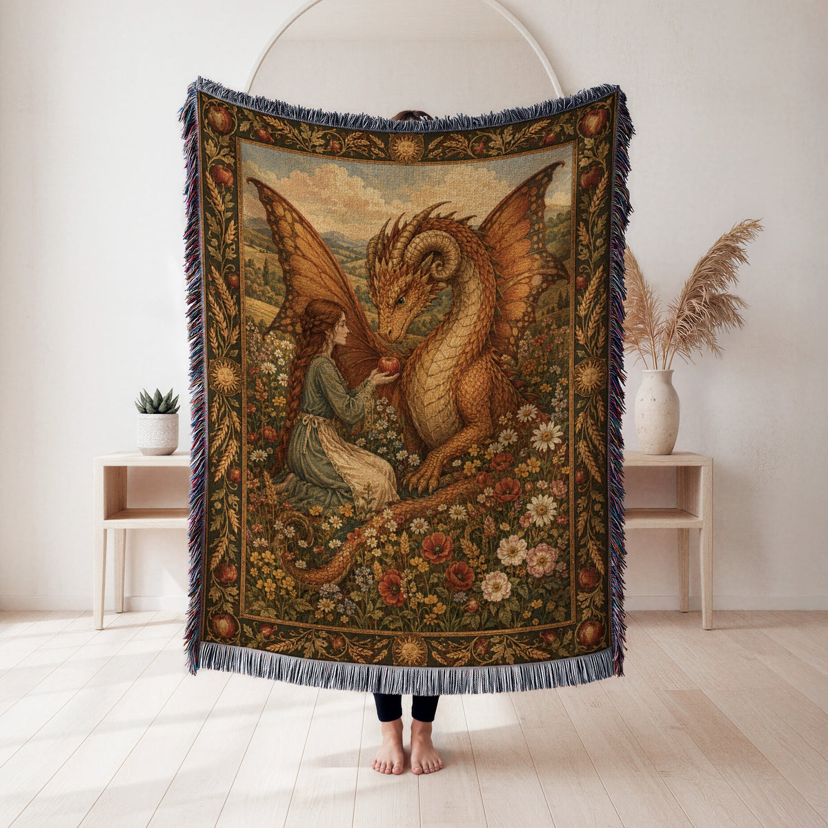 The Apple Meadow Dragon Blanket
