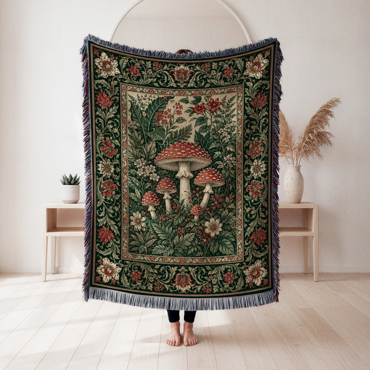 The Scarlet Toadstool Garden Blanket