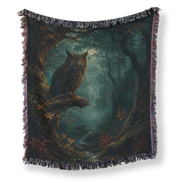 Moonlit Forest Owl Blanket