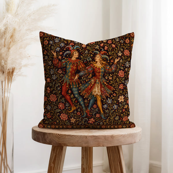The Court Jesters – Medieval Tapestry Pillow