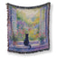 Morning Garden Window Black Cat Blanket