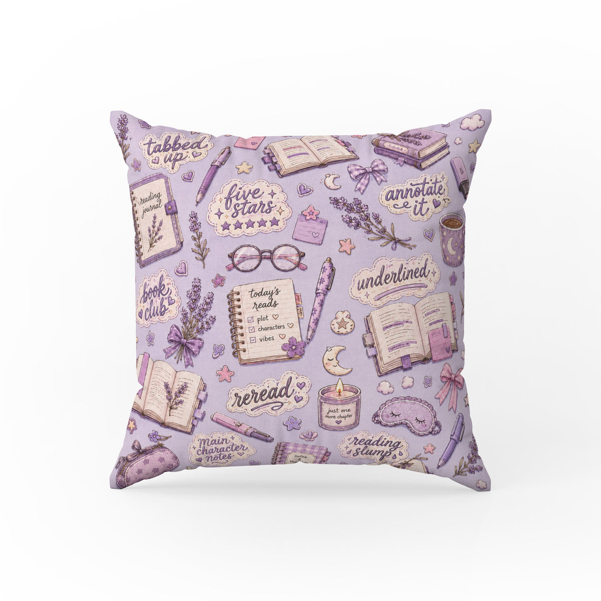 Lavender Reading Club – Book Lover Pillow Main image