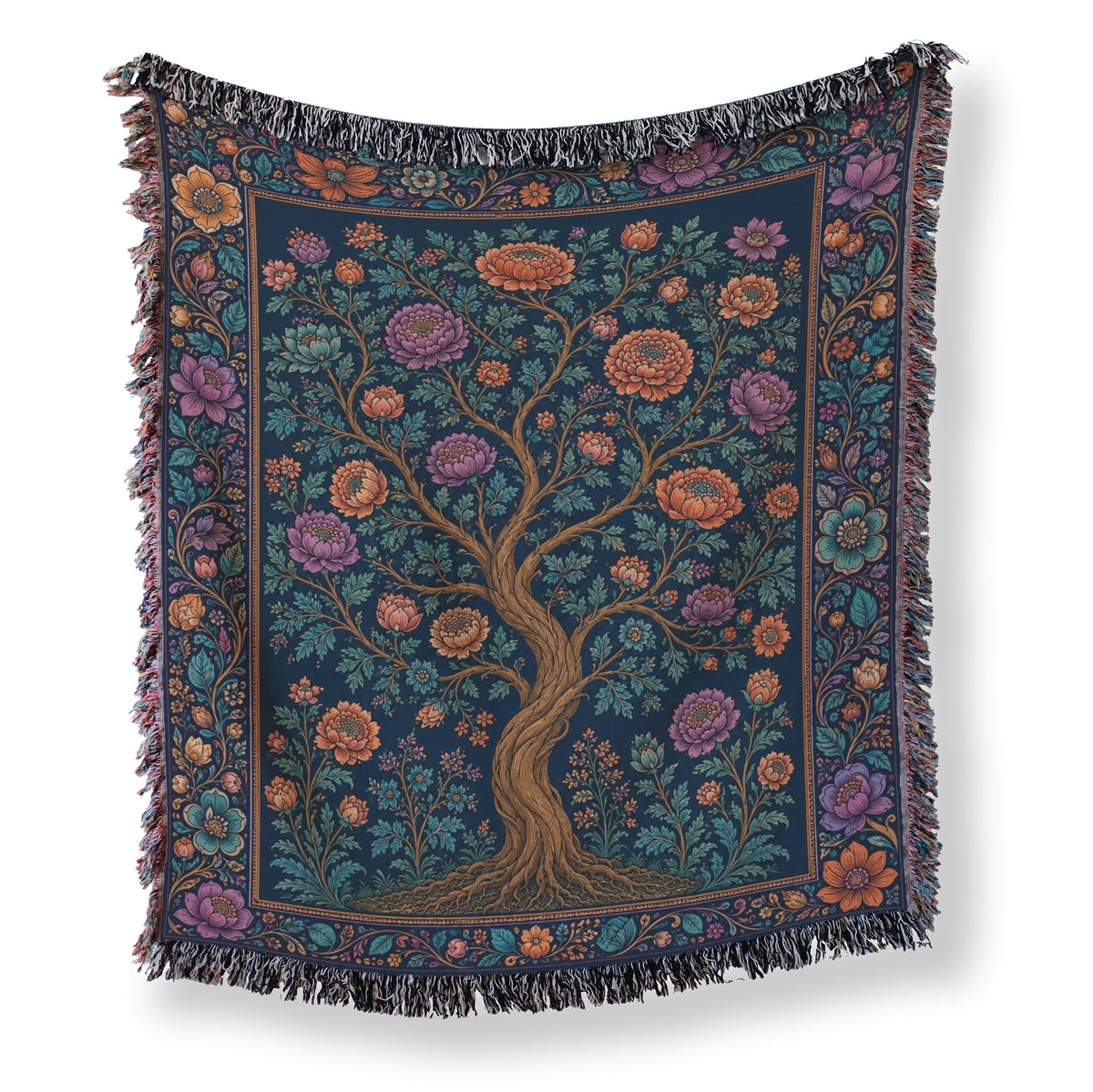 Midnight Bloom Tree Blanket