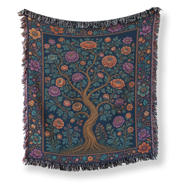 Midnight Bloom Tree Blanket