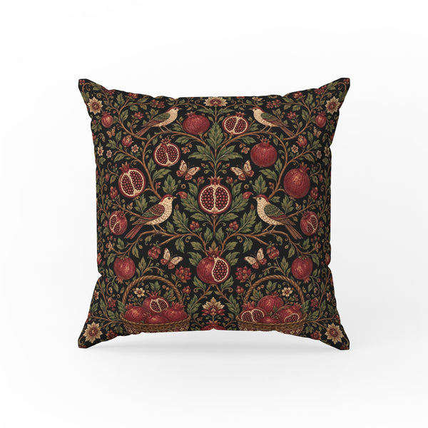 The Pomegranate Aviary – Birds & Botanical Tapestry Pillow