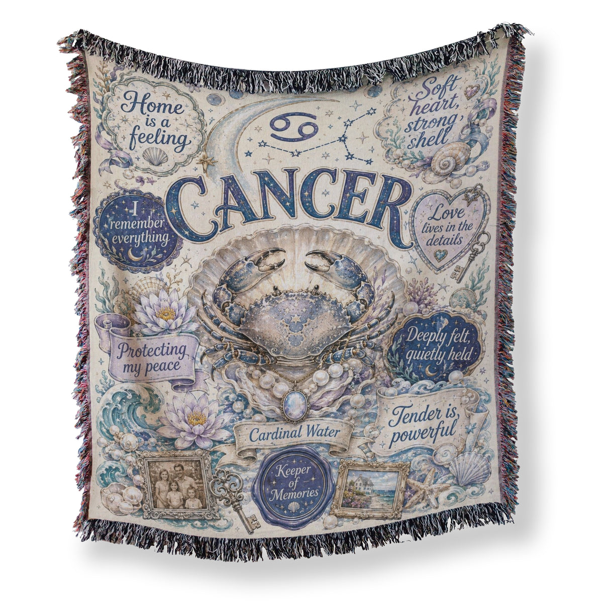 Cancer – Moonlit Sanctuary Zodiac Blanket Main image