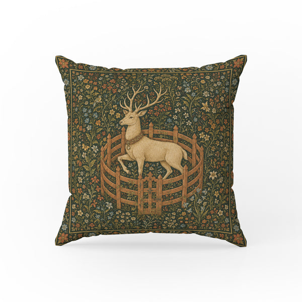 The Stag Enclosure – Medieval Floral Pillow