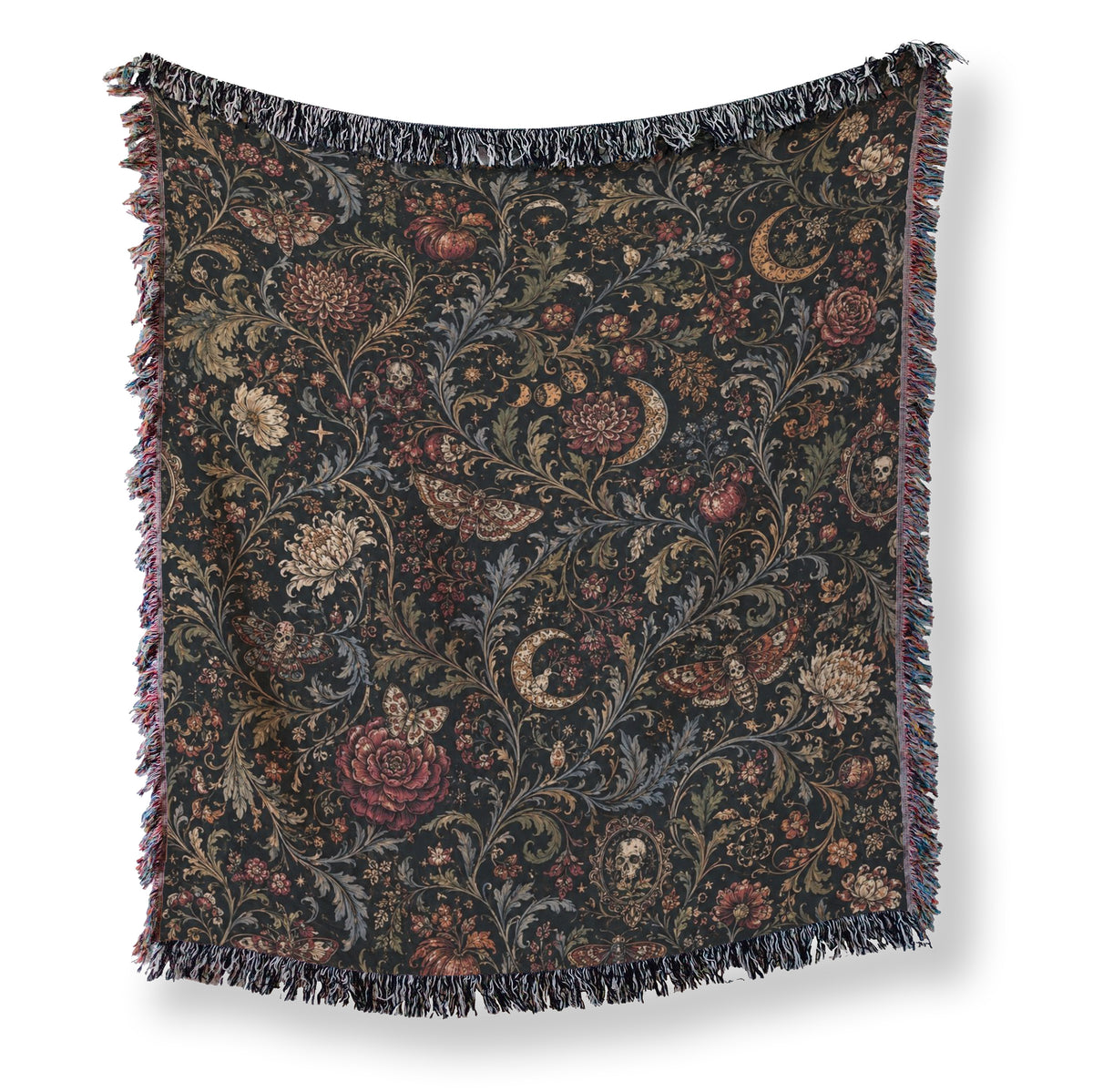 Midnight Moths & Roses Blanket Main image