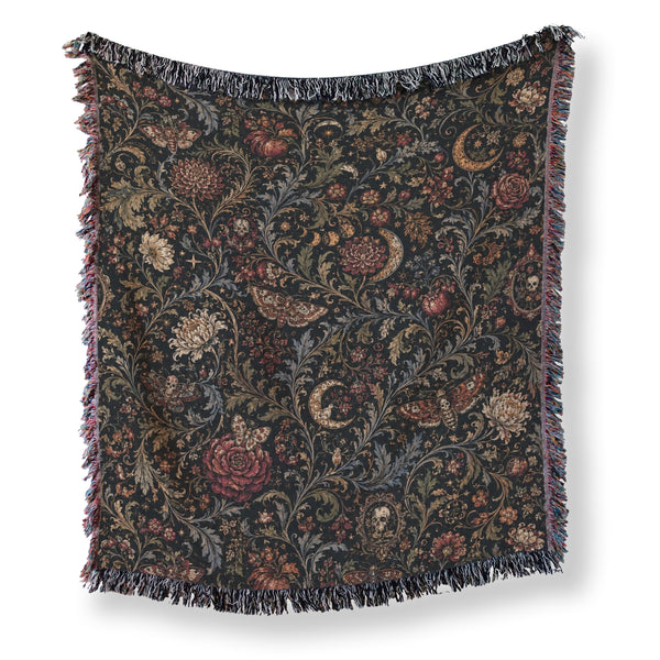 Midnight Moths & Roses Blanket