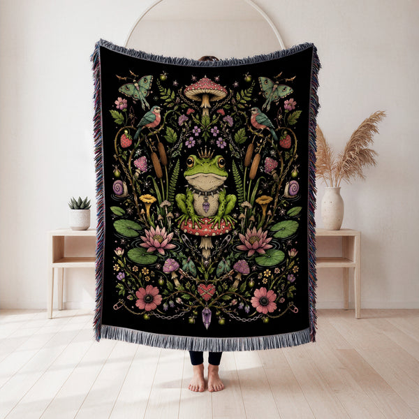 Enchanted Frog Mushroom Blanket