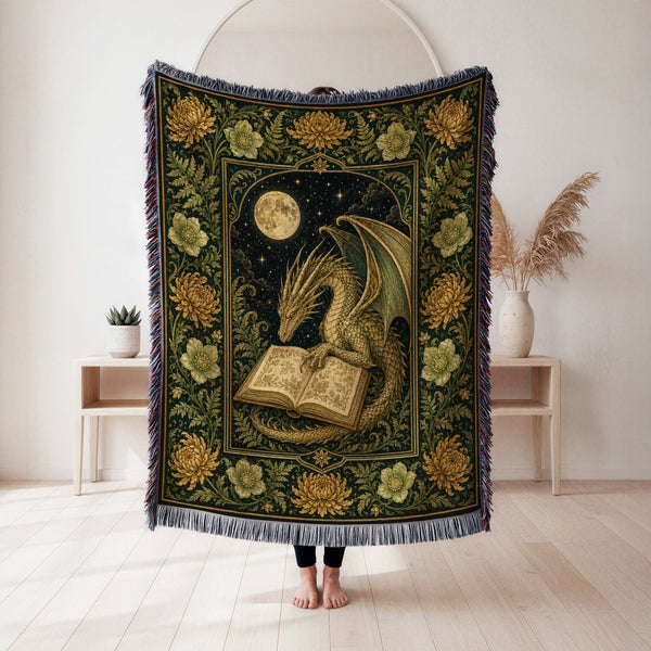 Golden Garden Dragon Reader Blanket