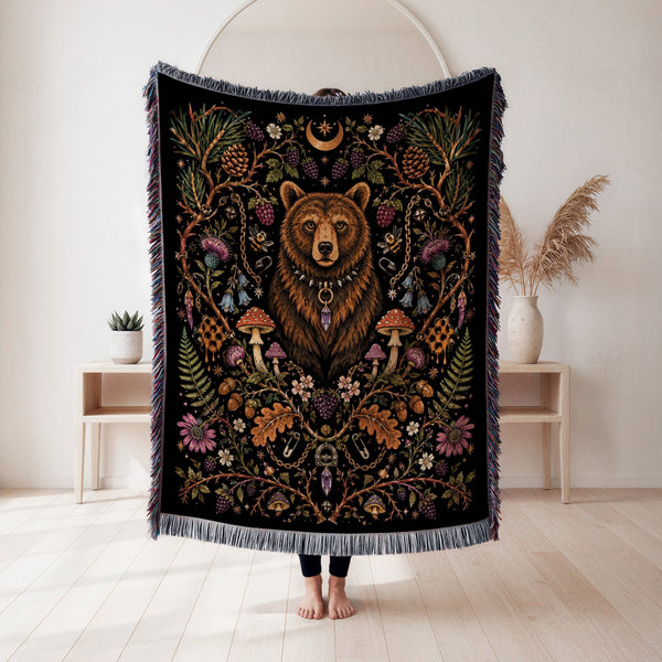 Forest Bear Moon Blanket
