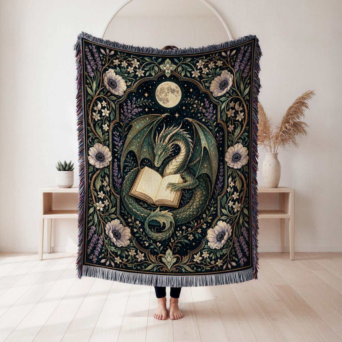 Moonflower Dragon Reader Blanket