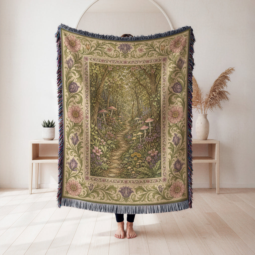 The Rosewood Mushroom Path Blanket
