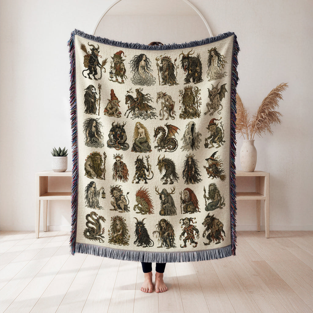 Dark Woodland Bestiary Blanket
