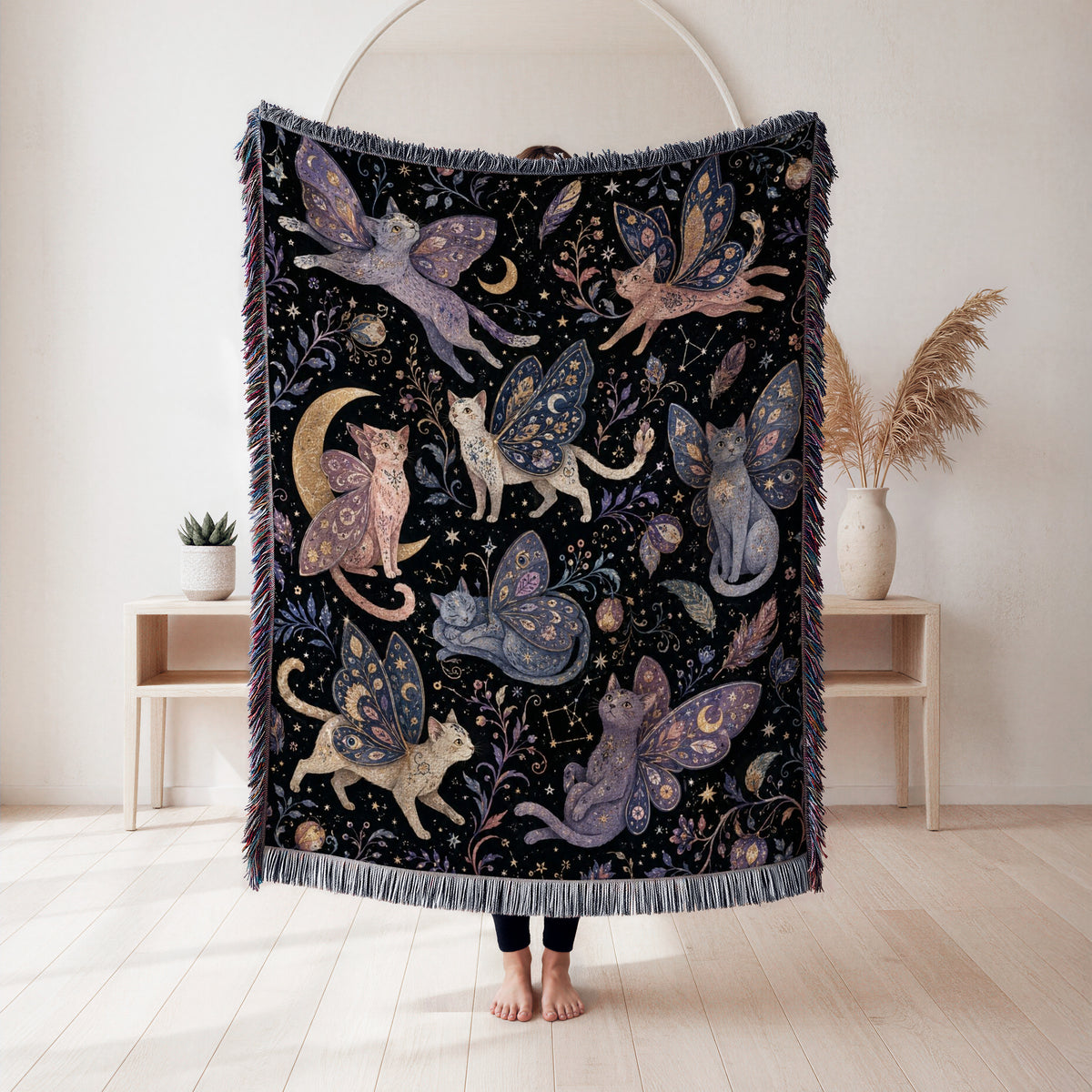 Celestial Fairy Cats Blanket