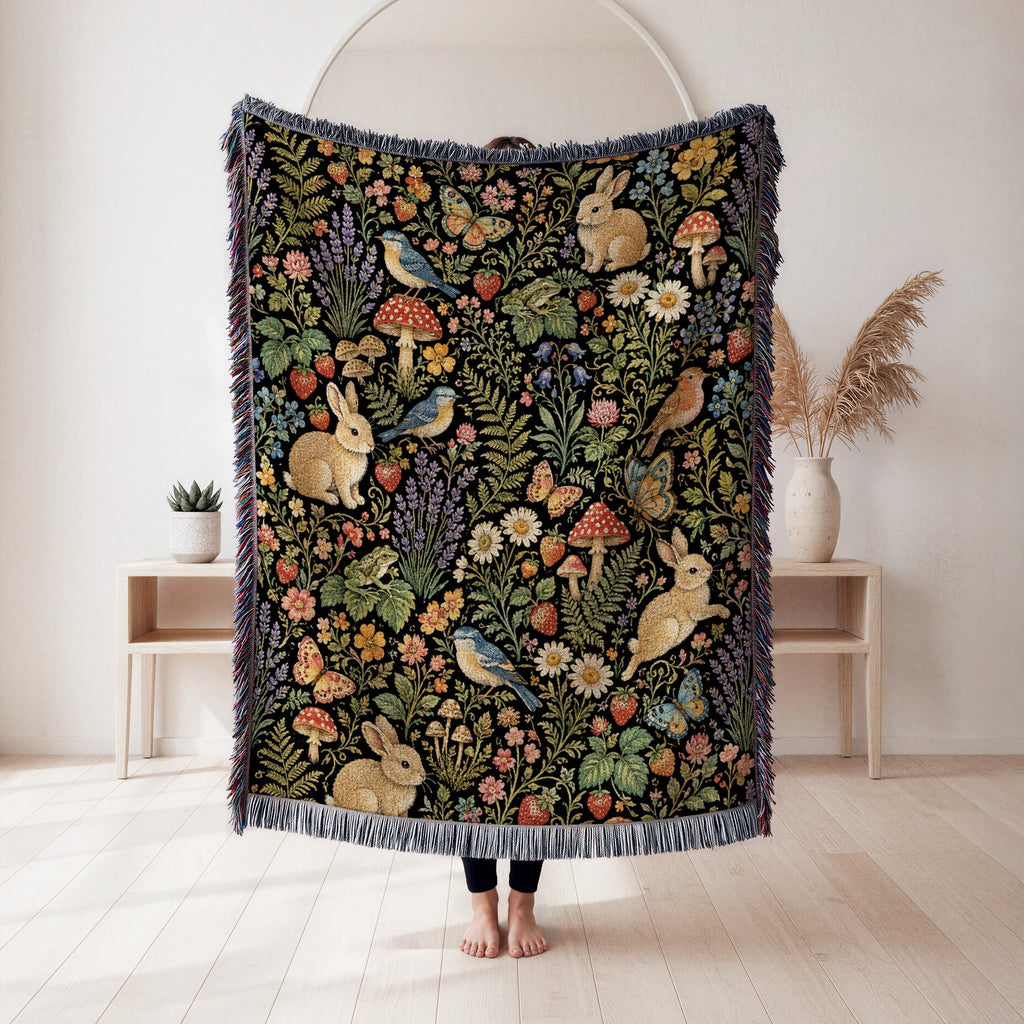 Rabbit & Wildflower Meadow Blanket