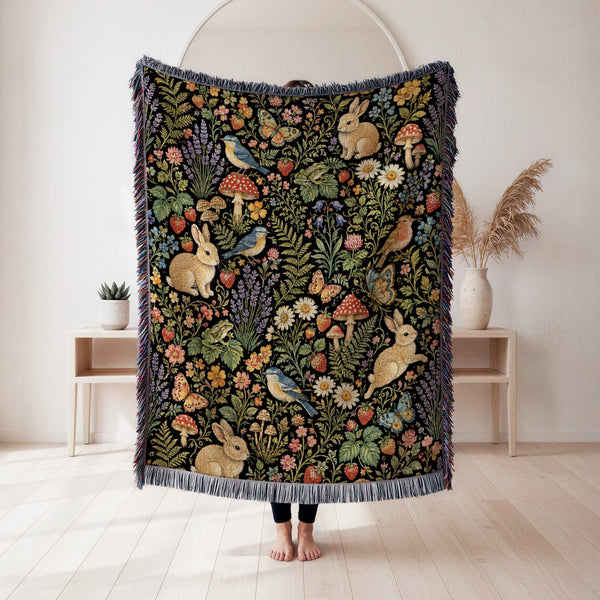 Rabbit & Wildflower Meadow Blanket
