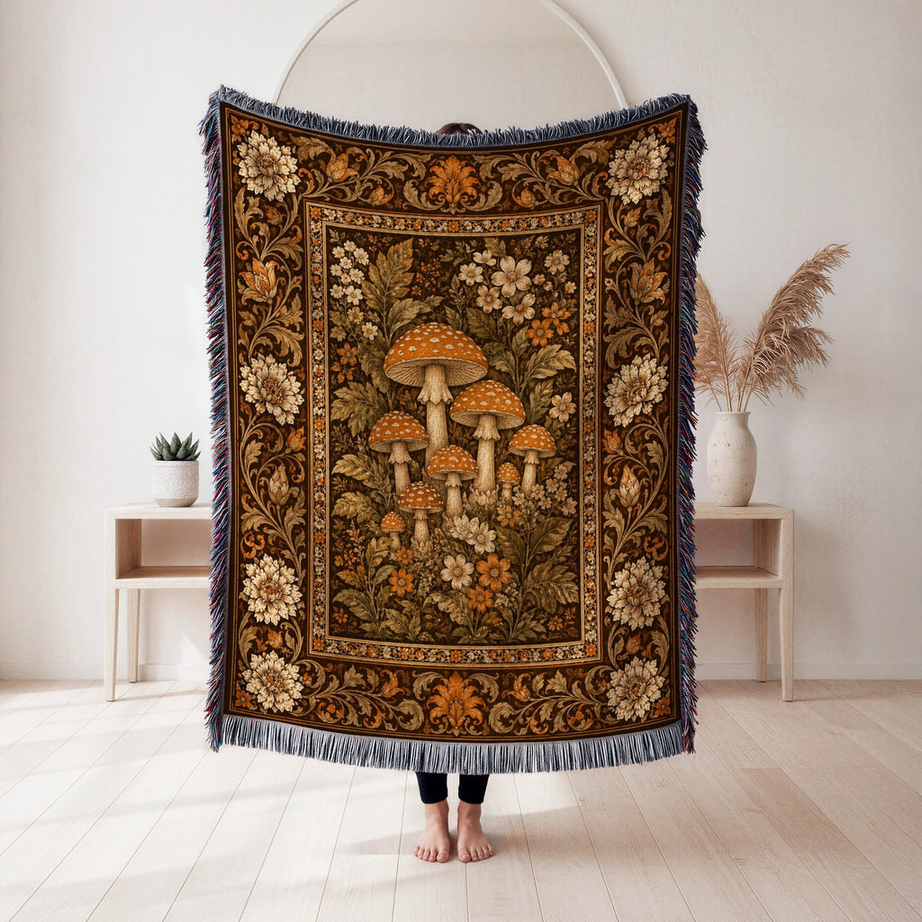 Autumn Toadstool Tapestry Blanket